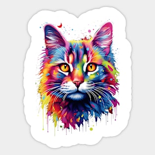 Colorful Cat Sticker